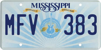 MS license plate MFV383