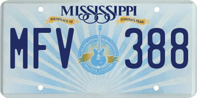 MS license plate MFV388