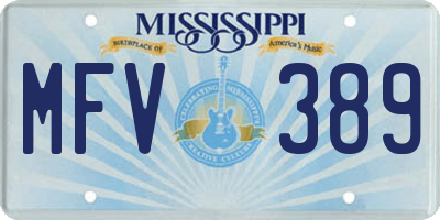 MS license plate MFV389