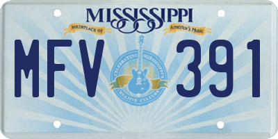 MS license plate MFV391