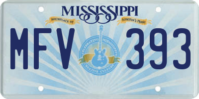 MS license plate MFV393