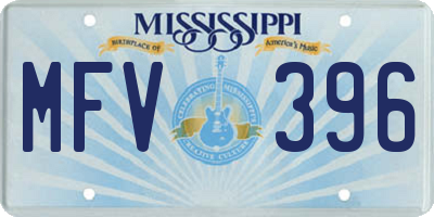 MS license plate MFV396