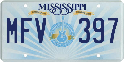 MS license plate MFV397