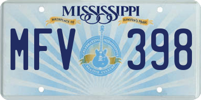 MS license plate MFV398