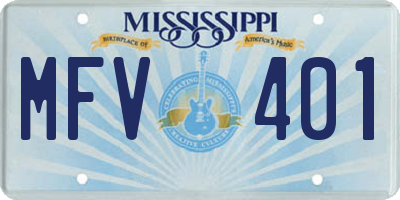 MS license plate MFV401