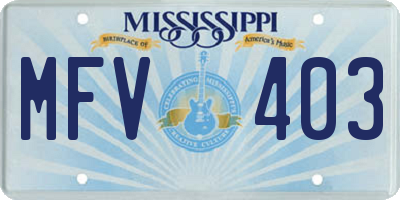 MS license plate MFV403