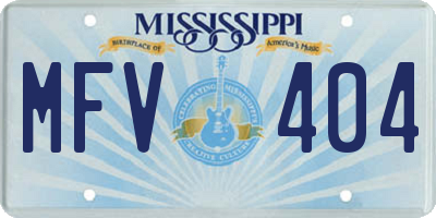 MS license plate MFV404