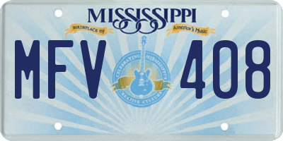 MS license plate MFV408