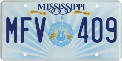 MS license plate MFV409