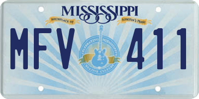 MS license plate MFV411