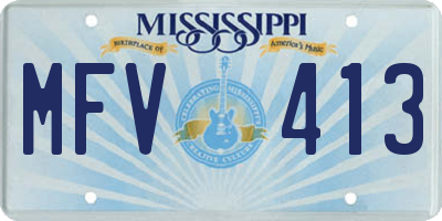 MS license plate MFV413