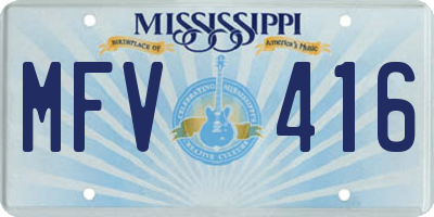 MS license plate MFV416