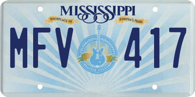 MS license plate MFV417