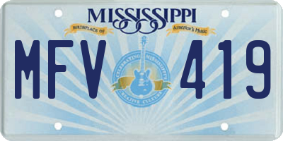 MS license plate MFV419