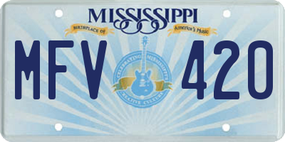 MS license plate MFV420