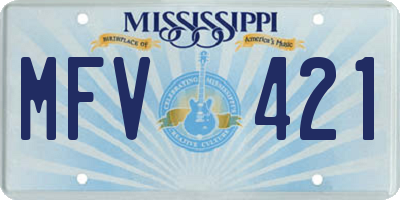 MS license plate MFV421