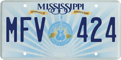 MS license plate MFV424