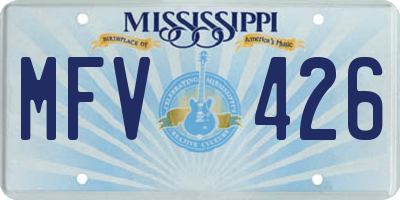 MS license plate MFV426
