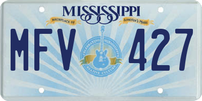 MS license plate MFV427
