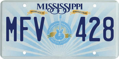 MS license plate MFV428
