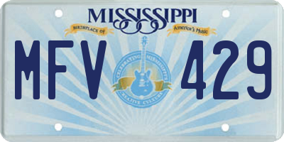 MS license plate MFV429