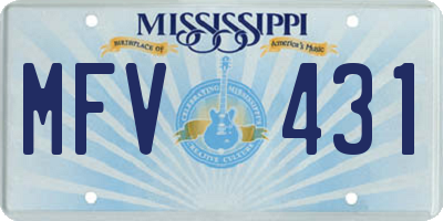 MS license plate MFV431