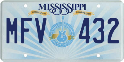 MS license plate MFV432