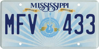 MS license plate MFV433