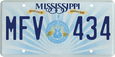 MS license plate MFV434