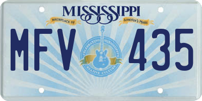 MS license plate MFV435