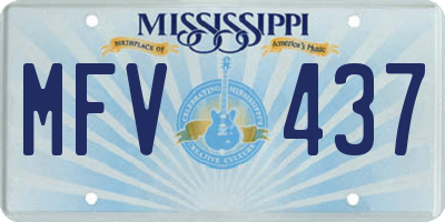 MS license plate MFV437