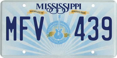 MS license plate MFV439