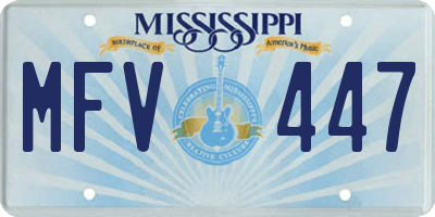 MS license plate MFV447
