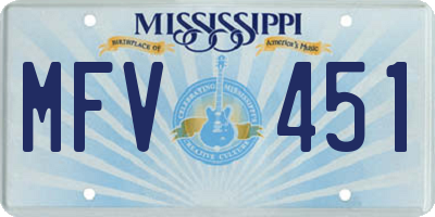 MS license plate MFV451
