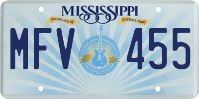 MS license plate MFV455