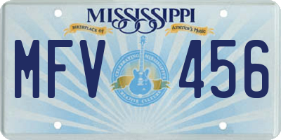 MS license plate MFV456