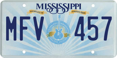 MS license plate MFV457