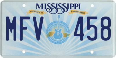 MS license plate MFV458