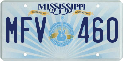 MS license plate MFV460
