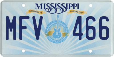 MS license plate MFV466