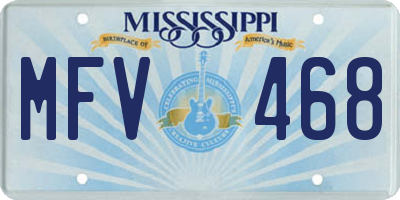 MS license plate MFV468