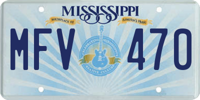 MS license plate MFV470