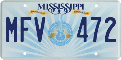 MS license plate MFV472