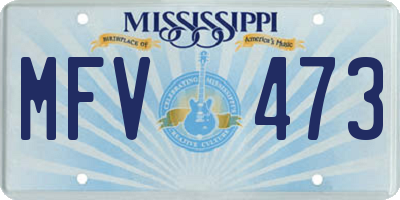 MS license plate MFV473