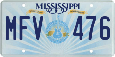 MS license plate MFV476