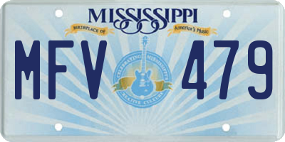 MS license plate MFV479