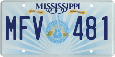 MS license plate MFV481