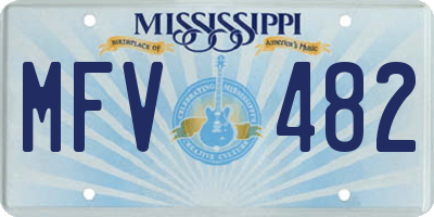 MS license plate MFV482