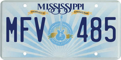 MS license plate MFV485