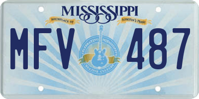 MS license plate MFV487